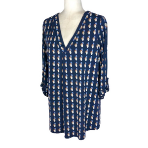 Deacon navy polka-dot top